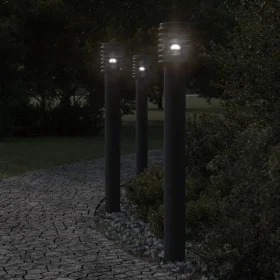 Lámpara de suelo de exterior con enchufe acero negro 110 cm by , Outdoor lighting - Ref: Foro24-4006379, Price: 63,22 €, Disc...