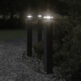 Lámpara de suelo de exterior con sensor aluminio negro 80 cm by , Outdoor lighting - Ref: Foro24-4006401, Price: 55,30 €, Dis...