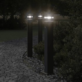 Lámpara de suelo de exterior con sensor aluminio negro 80 cm by , Outdoor lighting - Ref: Foro24-4006401, Price: 52,18 €, Dis...
