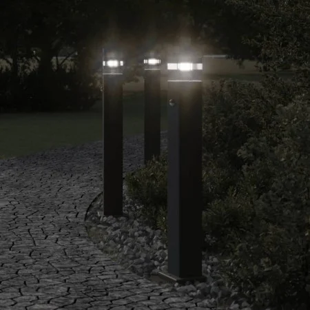 Lámpara de suelo de exterior con sensor aluminio negro 80 cm by , Outdoor lighting - Ref: Foro24-4006401, Price: 55,30 €, Dis...