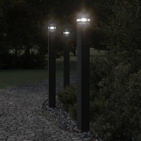 Lámpara de suelo de exterior con sensor aluminio negro 110 cm by , Outdoor lighting - Ref: Foro24-4006403, Price: 68,22 €, Di...