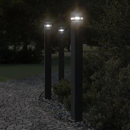 Lámpara de suelo de exterior con sensor aluminio negro 110 cm de , Iluminación de exterior - Ref: Foro24-4006403, Precio: 67,...