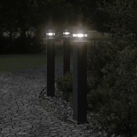 Lámparas suelo exterior con enchufe 3 uds aluminio negro 80 cm by , Outdoor lighting - Ref: Foro24-4006408, Price: 144,30 €, ...