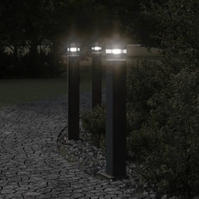 Lámparas suelo exterior con enchufe 3 uds aluminio negro 80 cm by , Outdoor lighting - Ref: Foro24-4006408, Price: 146,64 €, ...