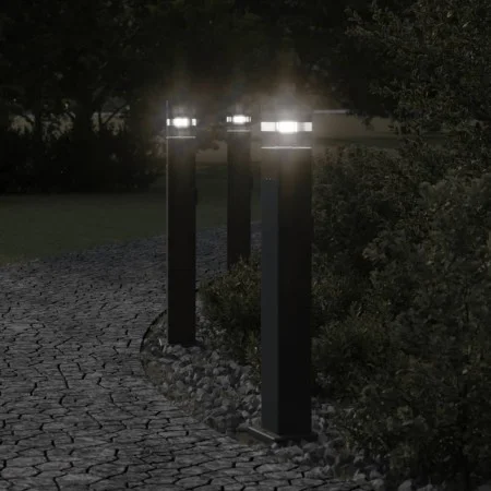 Lámparas suelo exterior con enchufe 3 uds aluminio negro 80 cm by , Outdoor lighting - Ref: Foro24-4006408, Price: 136,39 €, ...