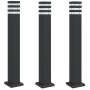 Außen-Stehlampen mit Stecker, 3 Stück, Schwarz, Aluminium, 80 cm. von , Außenbeleuchtung - Ref: Foro24-4006408, Preis: 146,64...