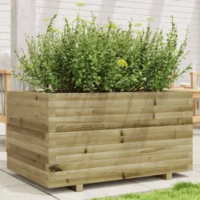 Eingelassener Kiefernholz-Pflanzkasten 90x60x49,5 cm von , Töpfe und Pflanzgefäße - Ref: Foro24-847387, Preis: 143,78 €, Raba...