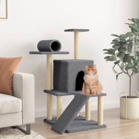 Kratzbaum für Katzen mit dunkelgrauen Sisalstangen 110,5 cm von , Katzenmöbel - Ref: Foro24-172063, Preis: 37,33 €, Rabatt: %