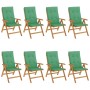 Sillas de jardín reclinables y cojines 8 uds madera maciza teca de , Sillas de jardín - Ref: Foro24-3196528, Precio: 1,00 €, ...