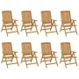 Sillas de jardín reclinables y cojines 8 uds madera maciza teca de , Sillas de jardín - Ref: Foro24-3196528, Precio: 1,00 €, ...