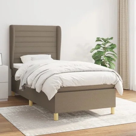Box spring bed with gray taupe fabric mattress 90x190 cm by , Beds and slatted bases - Ref: Foro24-3128569, Price: 366,94 €, ...