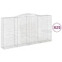 Gabion baskets 25 units, arched shape, iron, 400x50x200/220cm. by , Pots and planters - Ref: Foro24-3147072, Price: 5,00 €, D...