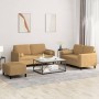 3-piece brown velvet sofa set with cushions by , Sofas - Ref: Foro24-3202011, Price: 508,28 €, Discount: %