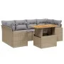 Gartensofagarnitur 7-teilig mit Kissen aus synthetischem Rattan in Beige. von , Gartensets - Ref: Foro24-3271213, Preis: 478,...