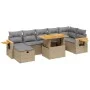 Garden sofa set with beige cushions, 8 pieces, PE rattan. by , Garden sets - Ref: Foro24-3276153, Price: 542,39 €, Discount: %