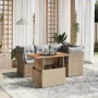 Garden sofa set with 5-piece synthetic rattan beige cushions by , Garden sets - Ref: Foro24-3270814, Price: 359,62 €, Discoun...