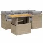 Gartensofa-Set mit 5-teiligen Kissen aus synthetischem Rattan in Beige. von , Gartensets - Ref: Foro24-3270814, Preis: 359,62...