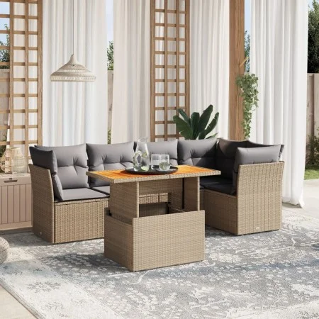 Garden sofa set with 5-piece synthetic rattan beige cushions by , Garden sets - Ref: Foro24-3270821, Price: 408,29 €, Discoun...