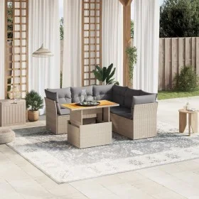 Garden sofa set with 5-piece synthetic rattan beige cushions by , Garden sets - Ref: Foro24-3270828, Price: 408,29 €, Discoun...