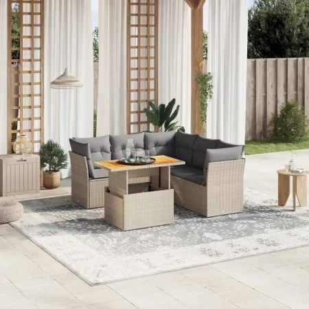 Garden sofa set with 5-piece synthetic rattan beige cushions by , Garden sets - Ref: Foro24-3270828, Price: 408,29 €, Discoun...