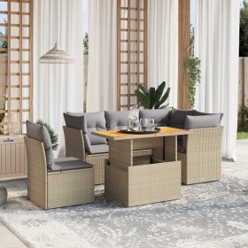 Garden sofa set with 5-piece synthetic rattan beige cushions by , Garden sets - Ref: Foro24-3270835, Price: 410,89 €, Discoun...
