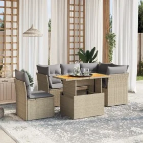 Gartensofa-Set mit 5-teiligen Kissen aus synthetischem Rattan in Beige. von , Gartensets - Ref: Foro24-3270835, Preis: 408,29...
