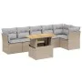 Set of 7-piece garden sofas and beige synthetic rattan cushions by , Garden sets - Ref: Foro24-3270842, Price: 465,12 €, Disc...