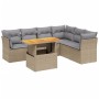 Set sofás de jardín 7 piezas y cojines ratán sintético beige de , Conjuntos de jardín - Ref: Foro24-3270849, Precio: 464,94 €...