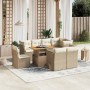 Gartensofagarnitur 9-teilig mit Kissen aus synthetischem Rattan in Beige. von , Gartensets - Ref: Foro24-3270932, Preis: 653,...