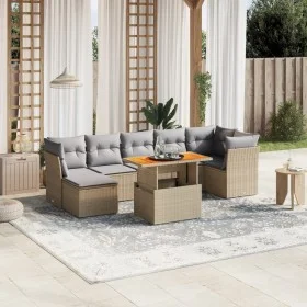 Garden sofa set with beige cushions, 8 pieces, PE rattan. by , Garden sets - Ref: Foro24-3270947, Price: 505,70 €, Discount: %