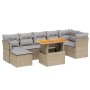 Garden sofa set with beige cushions, 8 pieces, PE rattan. by , Garden sets - Ref: Foro24-3270947, Price: 505,70 €, Discount: %