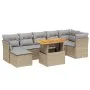 Garden sofa set with beige cushions, 8 pieces, PE rattan. by , Garden sets - Ref: Foro24-3270947, Price: 505,70 €, Discount: %