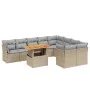 Gartensofa-Set mit 10-teiligen beigen Kissen aus synthetischem Rattan. von , Gartensets - Ref: Foro24-3271010, Preis: 628,55 ...