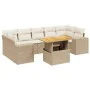 Garden sofa set with beige cushions, 8 pieces, PE rattan. by , Garden sets - Ref: Foro24-3272549, Price: 624,30 €, Discount: %