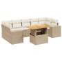 Gartensofagarnitur mit beigen Kissen, 8-teilig, aus PE-Rattan. von , Gartensets - Ref: Foro24-3272549, Preis: 592,67 €, Rabat...