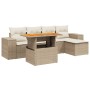 Garden sofa set with 6-piece synthetic rattan beige cushions by , Garden sets - Ref: Foro24-3272612, Price: 418,18 €, Discoun...