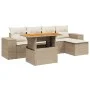 Gartensofa-Set mit 6-teiligen Kissen aus synthetischem Rattan in Beige. von , Gartensets - Ref: Foro24-3272612, Preis: 442,87...