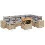 Garden sofa set 9 pieces with beige synthetic rattan cushions by , Garden sets - Ref: Foro24-3272774, Price: 605,36 €, Discou...