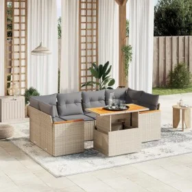 Set of 7-piece garden sofas and beige synthetic rattan cushions by , Garden sets - Ref: Foro24-3272977, Price: 468,08 €, Disc...