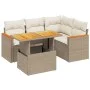 Garden sofa set with 5-piece synthetic rattan beige cushions by , Garden sets - Ref: Foro24-3273060, Price: 409,54 €, Discoun...