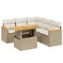 Garden sofa set with 6-piece synthetic rattan beige cushions by , Garden sets - Ref: Foro24-3273074, Price: 464,46 €, Discoun...
