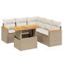 Gartensofa-Set mit 6-teiligen Kissen aus synthetischem Rattan in Beige. von , Gartensets - Ref: Foro24-3273074, Preis: 420,75...