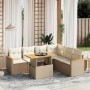 Gartensofagarnitur 7-teilig mit Kissen aus synthetischem Rattan in Beige. von , Gartensets - Ref: Foro24-3273095, Preis: 473,...