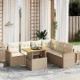 Gartensofagarnitur 7-teilig mit Kissen aus synthetischem Rattan in Beige. von , Gartensets - Ref: Foro24-3273095, Preis: 508,...