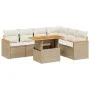 Gartensofagarnitur 7-teilig mit Kissen aus synthetischem Rattan in Beige. von , Gartensets - Ref: Foro24-3273095, Preis: 508,...