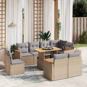 Garden sofa set 9 pieces with beige synthetic rattan cushions by , Garden sets - Ref: Foro24-3273173, Price: 605,34 €, Discou...