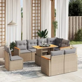 Garden sofa set 9 pieces with beige synthetic rattan cushions by , Garden sets - Ref: Foro24-3273173, Price: 612,93 €, Discou...