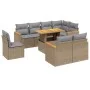 Gartensofagarnitur 9-teilig mit Kissen aus synthetischem Rattan in Beige. von , Gartensets - Ref: Foro24-3273173, Preis: 612,...