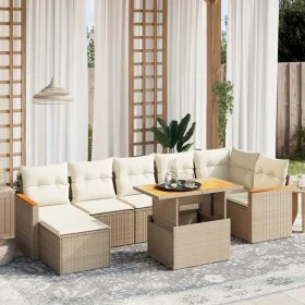 Garden sofa set with beige cushions, 8 pieces, PE rattan. by , Garden sets - Ref: Foro24-3273186, Price: 554,57 €, Discount: %