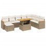 Gartensofagarnitur 9-teilig mit Kissen aus synthetischem Rattan in Beige. von , Gartensets - Ref: Foro24-3273214, Preis: 581,...